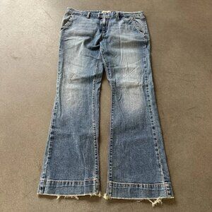 Vintage Levis Denim Trouser Womens 12M Kick Hem Flare Jeans Light Wash 90s y2k